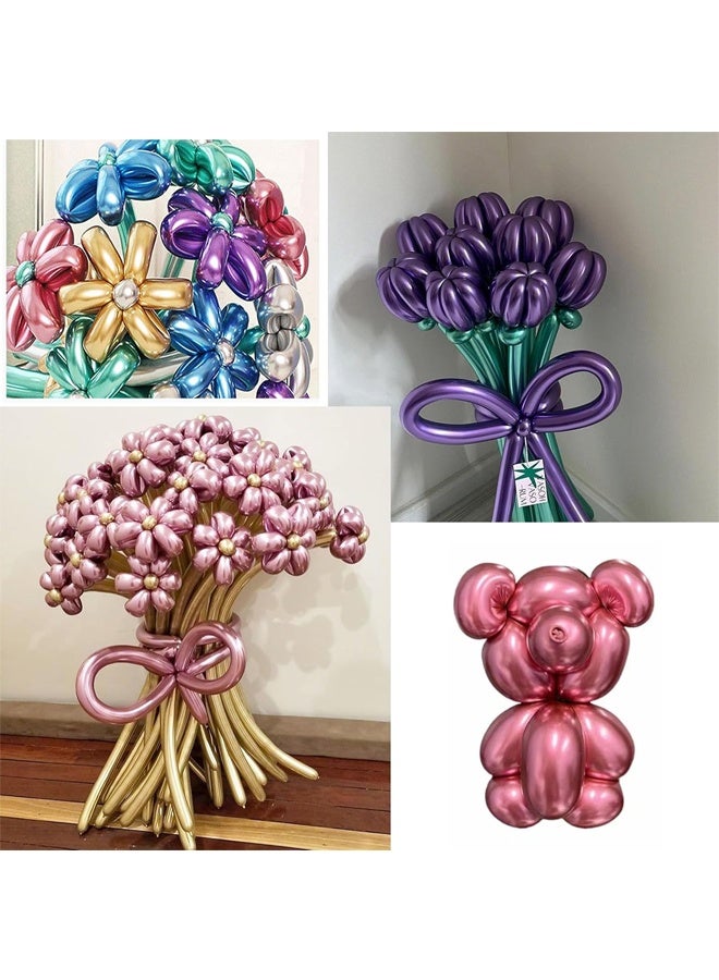 260 Balloons, 100pcs Long Balloons, Metallic Color Mix 260 Balloons, Long Balloons for Balloon Arch, Balloon Animals Kit, Balloons for Balloon Animals - Image 5